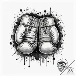 A linework tattoo of the iconic boxing gloves… – tattoo sketch (№1753060060_0, 21.07.2025 01:07) — tattoovalue.net