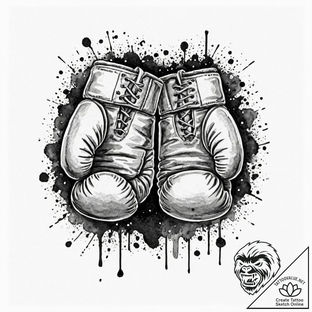 A linework tattoo of the iconic boxing gloves... - tattoo sketch (№1753060060_0, 21.07.2025 01:07) — tattoovalue.net