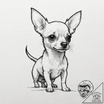 Chihuahua, concept art for tattoo, black and… – tattoo sketch (№1753060307_0, 21.07.2025 01:11) — tattoovalue.net