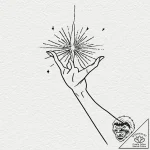 Tattoo sketch a hand reaching for a star thro… – tattoo sketch (№1753060721_0, 21.07.2025 01:18) — tattoovalue.net