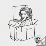 A sketch of nezuko in her box,, tattoo drawin… – tattoo sketch (№1753061050_0, 21.07.2025 01:24) — tattoovalue.net