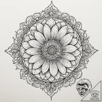 Tattoo design a flower whose petals are minia… – tattoo sketch (№1753061297_0, 21.07.2025 01:28) — tattoovalue.net