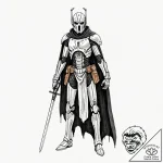 Trash polka sketch of general grievous with h… – tattoo sketch (№1753061707_0, 21.07.2025 01:35) — tattoovalue.net