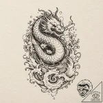 Statue, concept art for tattoo, irezumi japan… – tattoo sketch (№1753061955_0, 21.07.2025 01:39) — tattoovalue.net