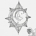 Tattoo design a small, simple star or moon.,… – tattoo sketch (№1753062616_0, 21.07.2025 01:50) — tattoovalue.net