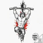 Tattoo design a weight being lifted, showing… – tattoo sketch (№1753062697_0, 21.07.2025 01:51) — tattoovalue.net