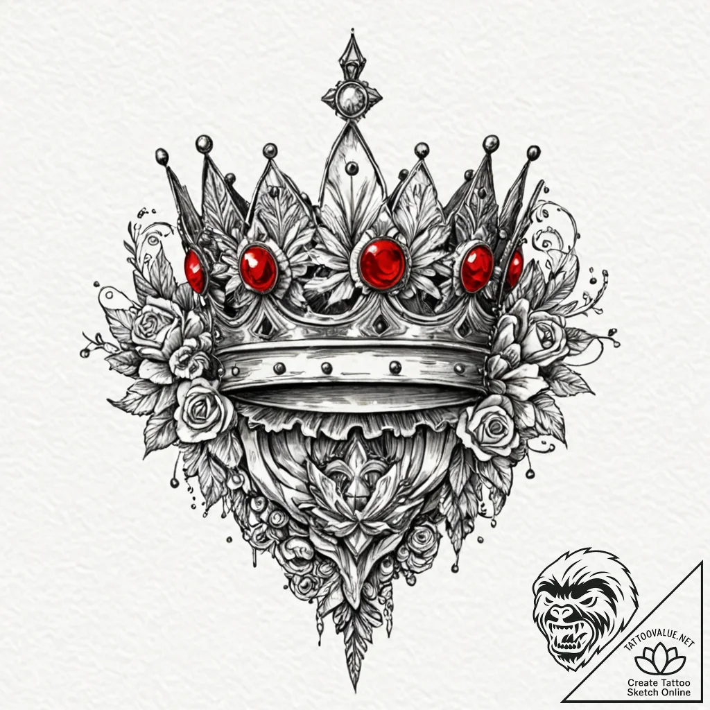 Tattoo design a crown symbolizing the head of... - tattoo sketch (№1753062780_0, 21.07.2025 01:53) — tattoovalue.net