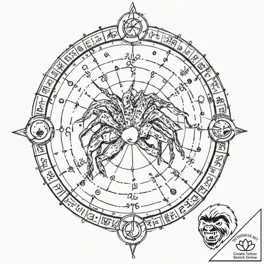 Tattoo sketch a zodiac constellation appearin... - tattoo sketch (№1753063525_0, 21.07.2025 02:05) — tattoovalue.net