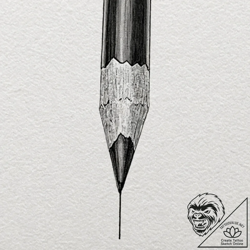 A close-up of a freshly sharpened pencil tip.... - tattoo sketch (№1753063607_0, 21.07.2025 02:06) — tattoovalue.net