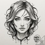 A sketch of makima from chainsaw man, with he… – tattoo sketch (№1753063853_0, 21.07.2025 02:10) — tattoovalue.net