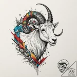 Tattoo design a capricorn goat-fish, with a m… – tattoo sketch (№1753064511_0, 21.07.2025 02:21) — tattoovalue.net