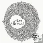 A linework tattoo of the phrase “more human t… – tattoo sketch (№1753064839_0, 21.07.2025 02:27) — tattoovalue.net