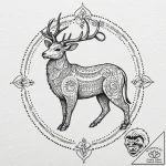 Tattoo sketch a blackwork outline of a zodiac… – tattoo sketch (№1753065332_0, 21.07.2025 02:35) — tattoovalue.net