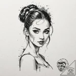 A trash polka composition of a beautiful ball… – tattoo sketch (№1753065579_0, 21.07.2025 02:39) — tattoovalue.net
