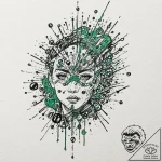 Trash polka sketch of neo stopping bullets, w… – tattoo sketch (№1753067064_0, 21.07.2025 03:04) — tattoovalue.net
