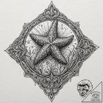 Starfish, concept art for tattoo, black and g… – tattoo sketch (№1753067148_0, 21.07.2025 03:05) — tattoovalue.net