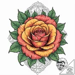 Rose, ink illustration for tattoo, neo tradit… – tattoo sketch (№1753067492_0, 21.07.2025 03:11) — tattoovalue.net