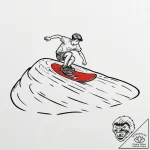 A person sandboarding down a large dune., tat… – tattoo sketch (№1753067658_0, 21.07.2025 03:14) — tattoovalue.net