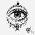 Tattoo sketch a cosmic eye that sees all, sym… – tattoo sketch (№1753067739_0, 21.07.2025 03:15) — tattoovalue.net