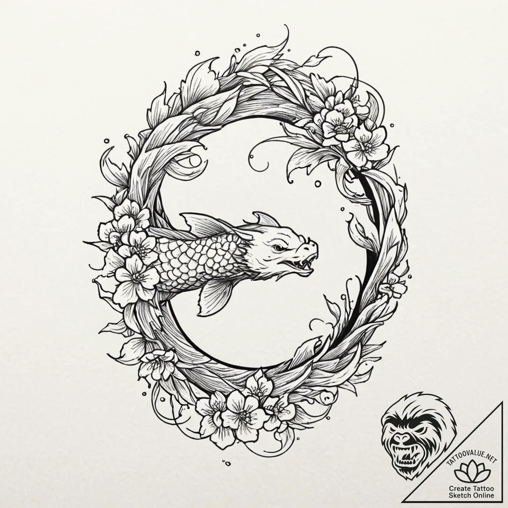 Tattoo sketch a fine line animal silhouette o... - tattoo sketch (№1753068811_0, 21.07.2025 03:33) — tattoovalue.net