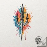 Trident, tattoo sketch design, on a clean whi… – tattoo sketch (№1753068978_0, 21.07.2025 03:36) — tattoovalue.net