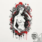 Statue, tattoo flash sheet design, trash polk… – tattoo sketch (№1753069471_0, 21.07.2025 03:44) — tattoovalue.net
