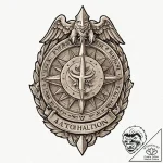 Tattoo design a generic military badge or ins… – tattoo sketch (№1753069637_0, 21.07.2025 03:47) — tattoovalue.net