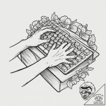 Tattoo sketch a gamer’s hands on a keyboard a… – tattoo sketch (№1753070380_0, 21.07.2025 03:59) — tattoovalue.net