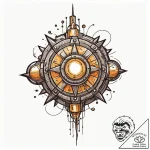 Tattoo sketch a futuristic weapon with a glow… – tattoo sketch (№1753070545_0, 21.07.2025 04:02) — tattoovalue.net