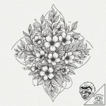 Tattoo design a secret garden with glowing fl… – tattoo sketch (№1753070709_0, 21.07.2025 04:05) — tattoovalue.net