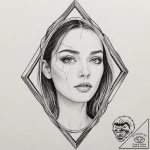 Tattoo design a broken mirror reflecting a co… – tattoo sketch (№1753070790_0, 21.07.2025 04:06) — tattoovalue.net