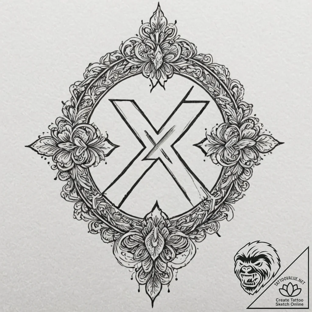139. tattoo design: a minimalist "ud" rune, d... - tattoo sketch (№1753071288_0, 21.07.2025 04:14) — tattoovalue.net