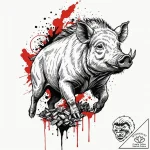 Boar, tattoo flash sheet design, on a clean w… – tattoo sketch (№1753071454_0, 21.07.2025 04:17) — tattoovalue.net