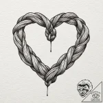 Tattoo sketch a heart with a subtle knot or b… – tattoo sketch (№1753072279_0, 21.07.2025 04:31) — tattoovalue.net