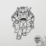 A sketch of buzz lightyear and woody from toy… – tattoo sketch (№1753072525_0, 21.07.2025 04:35) — tattoovalue.net