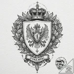A linework tattoo of the forger family crest,… – tattoo sketch (№1753073019_0, 21.07.2025 04:43) — tattoovalue.net