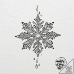 Tattoo design a single, delicate snowflake me… – tattoo sketch (№1753073433_0, 21.07.2025 04:50) — tattoovalue.net