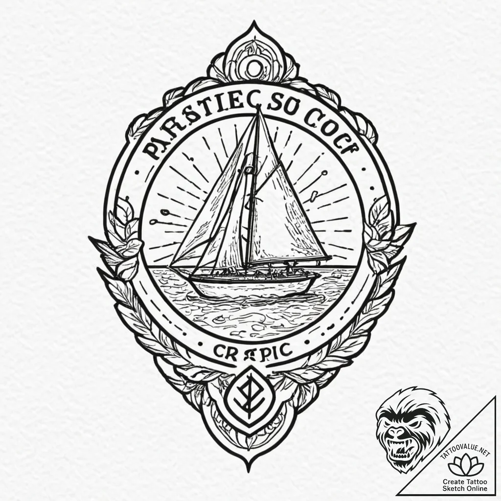 A linework tattoo of the capsule corp logo,,... - tattoo sketch (№1753074009_0, 21.07.2025 05:00) — tattoovalue.net