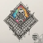 Tattoo design a stylized mechanical keyboard… – tattoo sketch (№1753074837_0, 21.07.2025 05:13) — tattoovalue.net