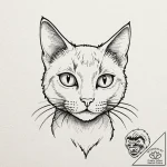 Tattoo sketch a stylized black cat with glowi… – tattoo sketch (№1753075003_0, 21.07.2025 05:16) — tattoovalue.net