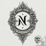 Tattoo design a “completionist” badge with a… – tattoo sketch (№1753075254_0, 21.07.2025 05:20) — tattoovalue.net