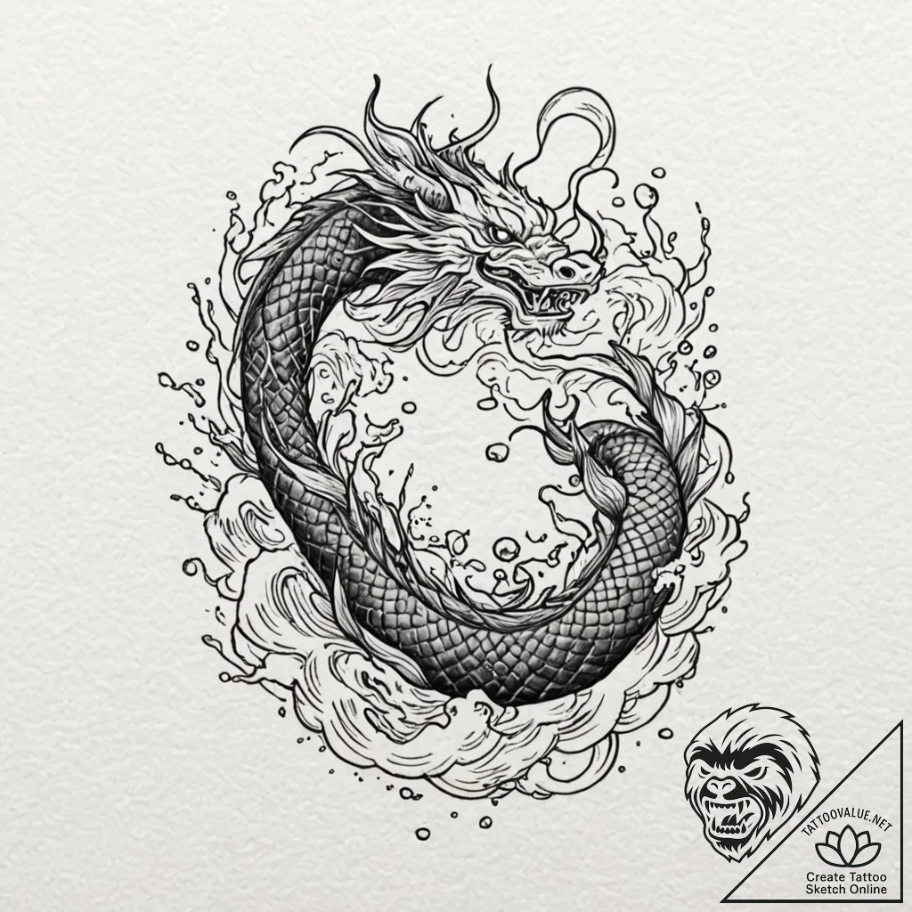 Tattoo design a watercolor splash that visual... - tattoo sketch (№1753075669_0, 21.07.2025 05:27) — tattoovalue.net