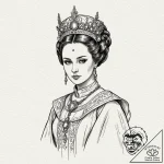 50. a sketch of queen amidala in her royal at… – tattoo sketch (№1753076742_0, 21.07.2025 05:45) — tattoovalue.net