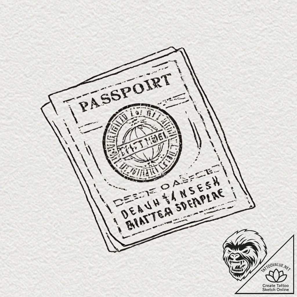 Tattoo design a passport stamp of a significa... - tattoo sketch (№1753078225_0, 21.07.2025 06:10) — tattoovalue.net