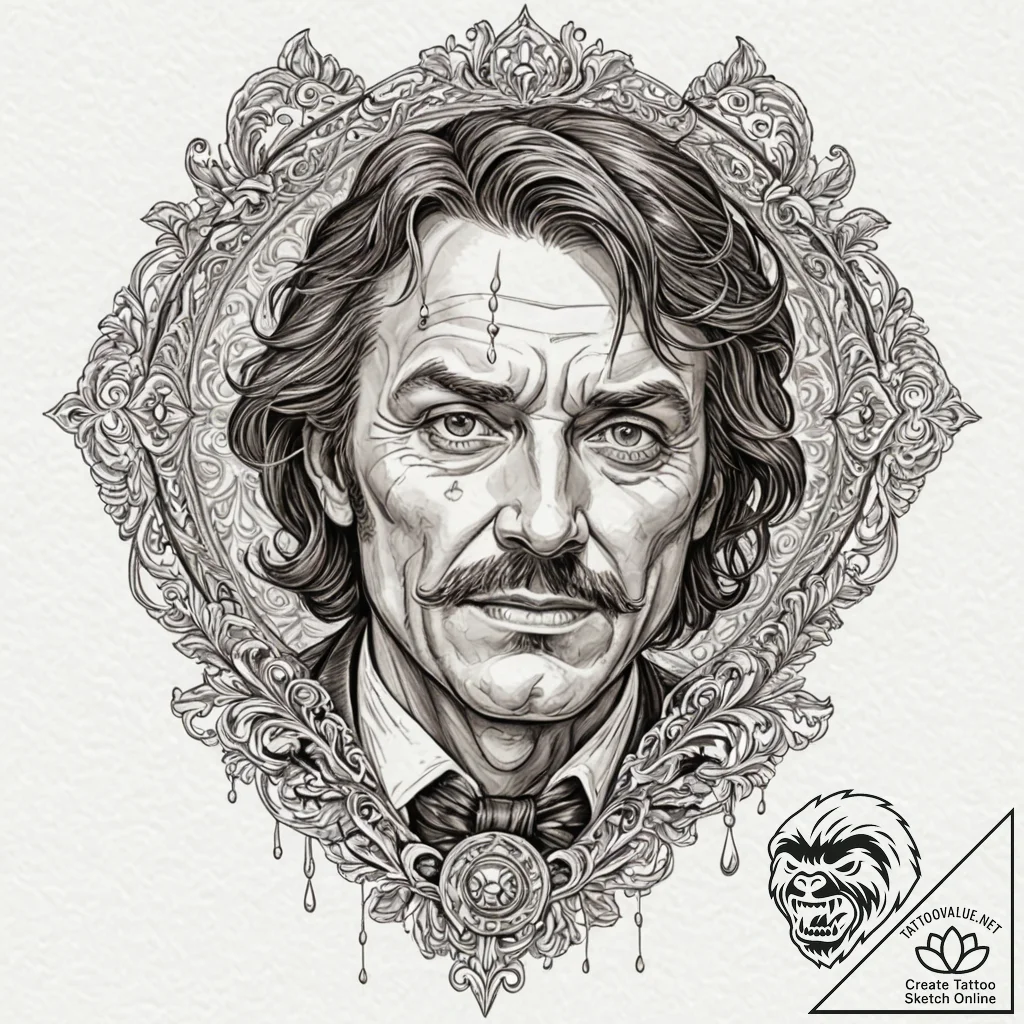 A neo-traditional tattoo of the "captain howd... - tattoo sketch (№1753078308_0, 21.07.2025 06:11) — tattoovalue.net