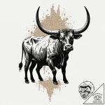Tattoo design a taurus bull’s silhouette in s… – tattoo sketch (№1753078390_0, 21.07.2025 06:13) — tattoovalue.net