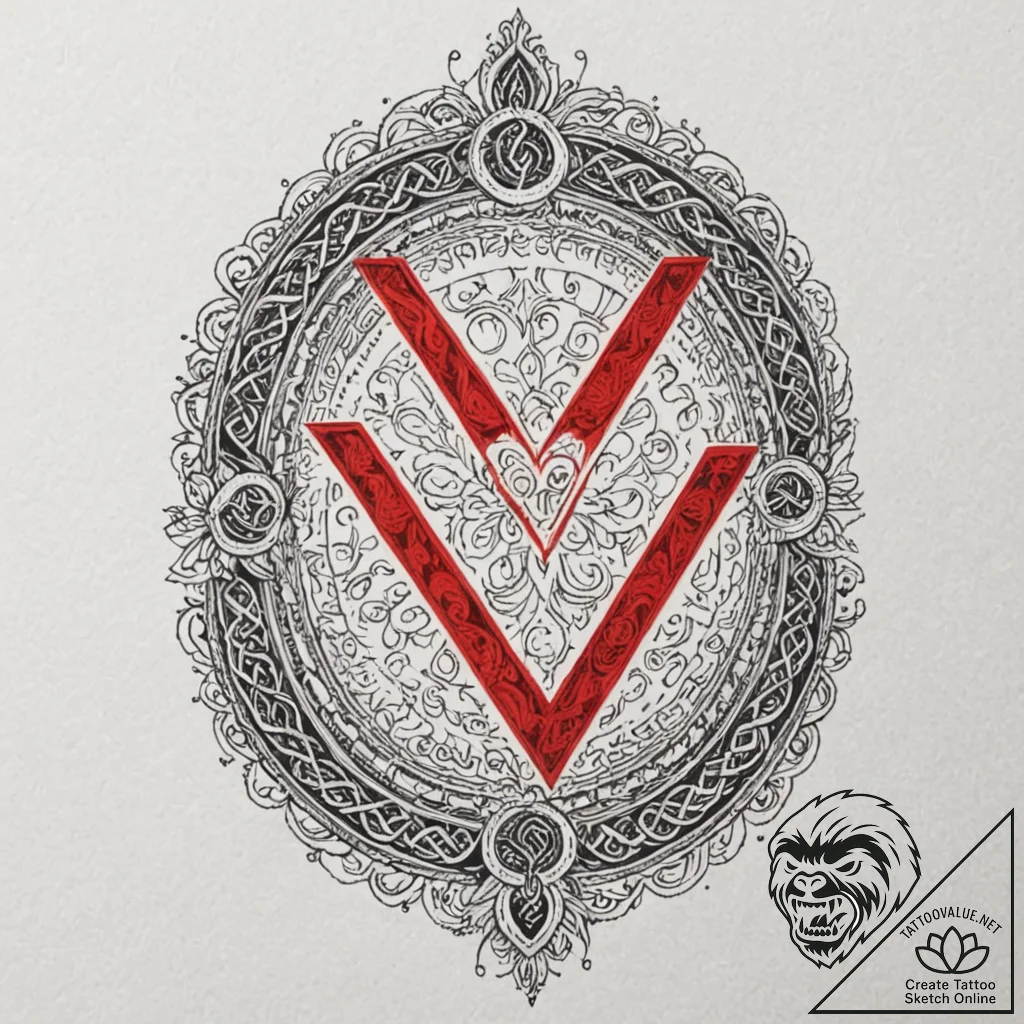 150. tattoo sketch: "veda" rune with ancient... - tattoo sketch (№1753078555_0, 21.07.2025 06:15) — tattoovalue.net