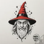 Tattoo sketch a wise old wizard’s hat with gl… – tattoo sketch (№1753078884_0, 21.07.2025 06:21) — tattoovalue.net