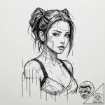 Tattoo design a retro pixelated character’s s… – tattoo sketch (№1753079131_0, 21.07.2025 06:25) — tattoovalue.net