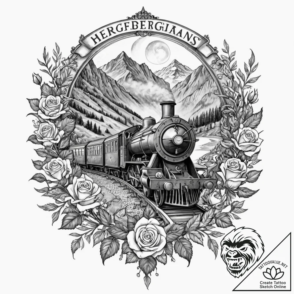 A watercolor sketch of the hogwarts express o... - tattoo sketch (№1753079213_0, 21.07.2025 06:26) — tattoovalue.net